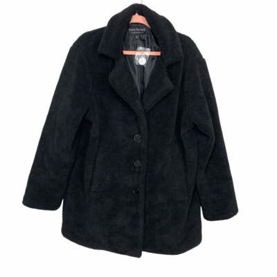 Jason Maxwell Jacket Women´s Size M Black Faux Fur --L1--