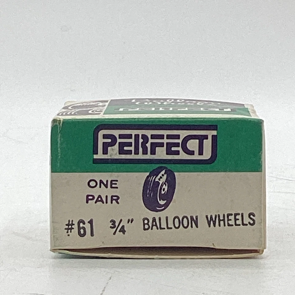 NOS Perfect Parts Co. 1 Pair Of 3/4" Balloon Wheels No. 61 RC Airplanes Parts - Image 3 of 4