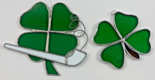 Shamrocks Stained Glass Sun Catchers lot of 2 St. Patricks Day