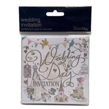 Lot de 6 cartes et enveloppes invitation jour mariage Simon Elvin