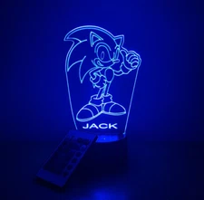 Sonic Light Up Night Light, Personalized FREE, Character LED Table Lamp