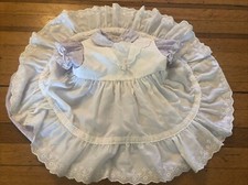 Vintage 60s 70s Pinafore Full Circle Party Dress Pageant Lavender Floral Lace 2T