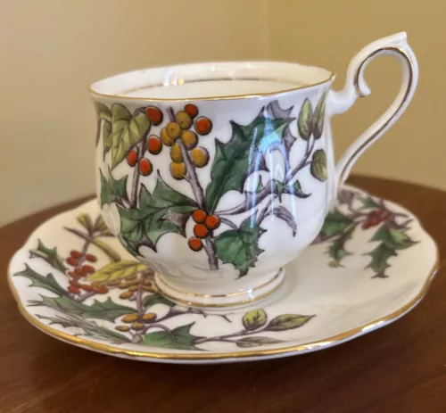 Royal Albert Cup & Saucer Set(s) Holly Flower of the Month #12 Vintage
