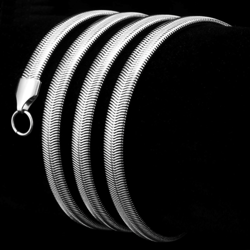 Feine Edelstahl Kette Halskette Edelstahlkette Schlangenkette 49 cm 3 mm K14 - Bild 1 von 4