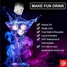 60x Waterproof Light Up LED Ice Cubes White Flashing fr Bar Club Drinks Party