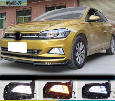 For 2019-20 Volkswagen Polo Plus Front Bumper Fog Lamp Modified LED Tricolor 2X