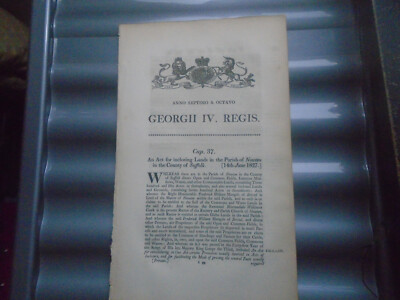 1827 Nowton Suffolk Enclosure Act George IV Act of Parliament Inclosing Lands