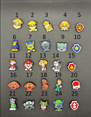 Croc charms / PawPatrol,Ryder,Marshall,Chase,Rubble,Rocky,Skye,Zuma,Everest,Trac