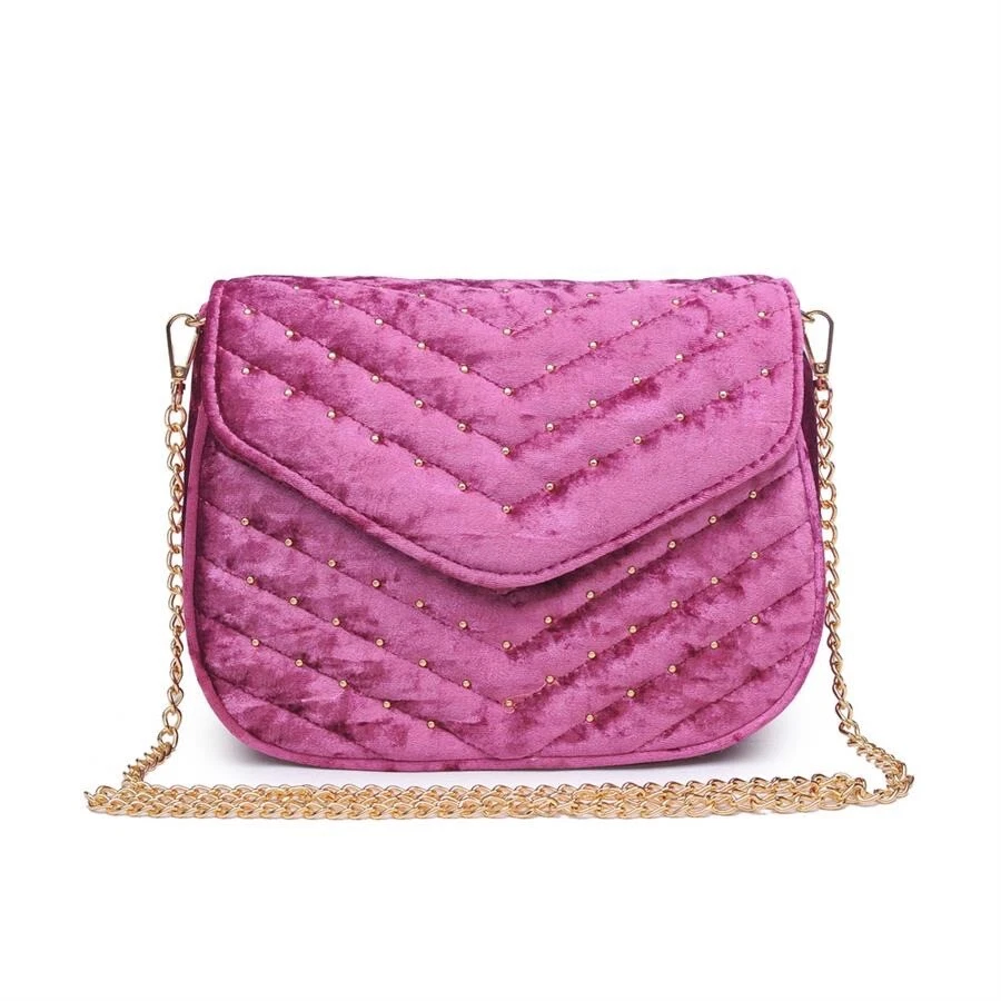 Bandolera Urban Expressions Andromeda Rosa Acolchada Terciopelo Tachuelas Certificado Vegano Foto 2 de 4