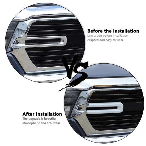 For Dodge RAM 1500 White ABS Front Center Grille Grill Insert Strip Trim cover - Picture 3 of 10