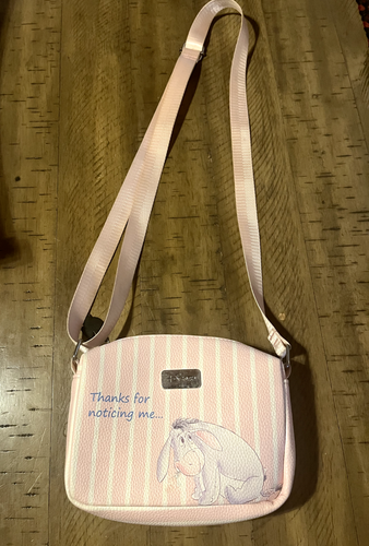 Disney Eeyore Small Pink Crossbody Shoulder Bag Leather Thanks for Noticing Me