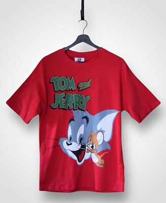 Primark Tom And Jerry Women's Red Oversized T-Shirt Size 2XS (UK 4/6)