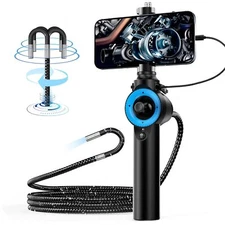 3FT Endoscope 6mm 8 LEDS Articulating Borescope Inspection Camera Waterproof IOS