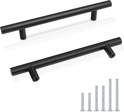 Probrico Küchengriffe schwarz für Schrank, 5 128 mm Lochmitten Schrankgriff