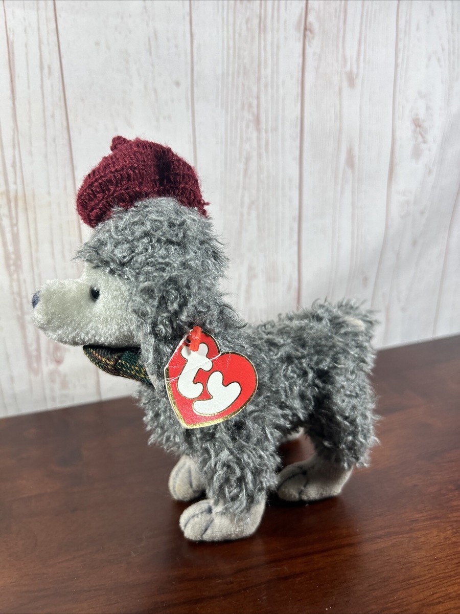 1993 Cheri the Poodle 7.5” TY Beanie Baby Plush Gray Jointed With