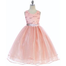 BLUSH Size 12 Flower Girl Dress Birthday Recital Bridesmaid Prom Formal Party