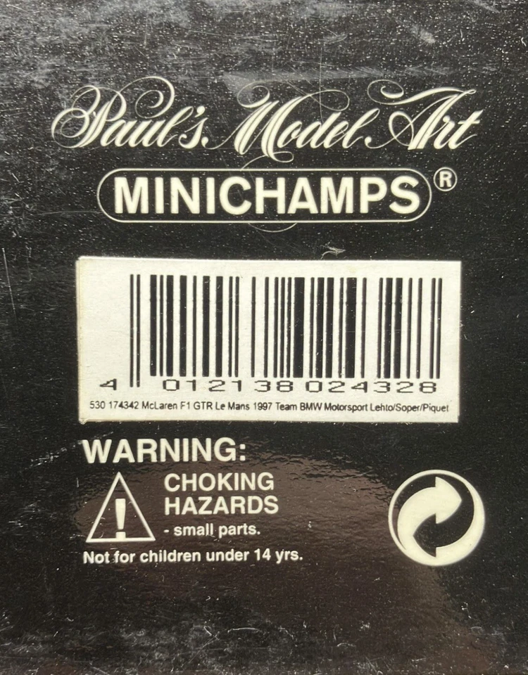 Minichamps 1/43 McLaren F1 GTR Le Mans 1997 Team BMW Motorsport Lehto 530174342 - Image 4 of 4