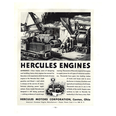 1936 Hercules Engines: Over Twenty Years of Designing Vintage Print Ad