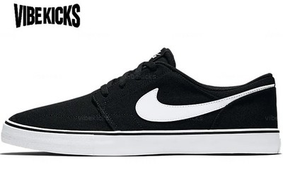 Nike Portmore 2 Solar Canvas SB 'Black White' 880268-010 Men New