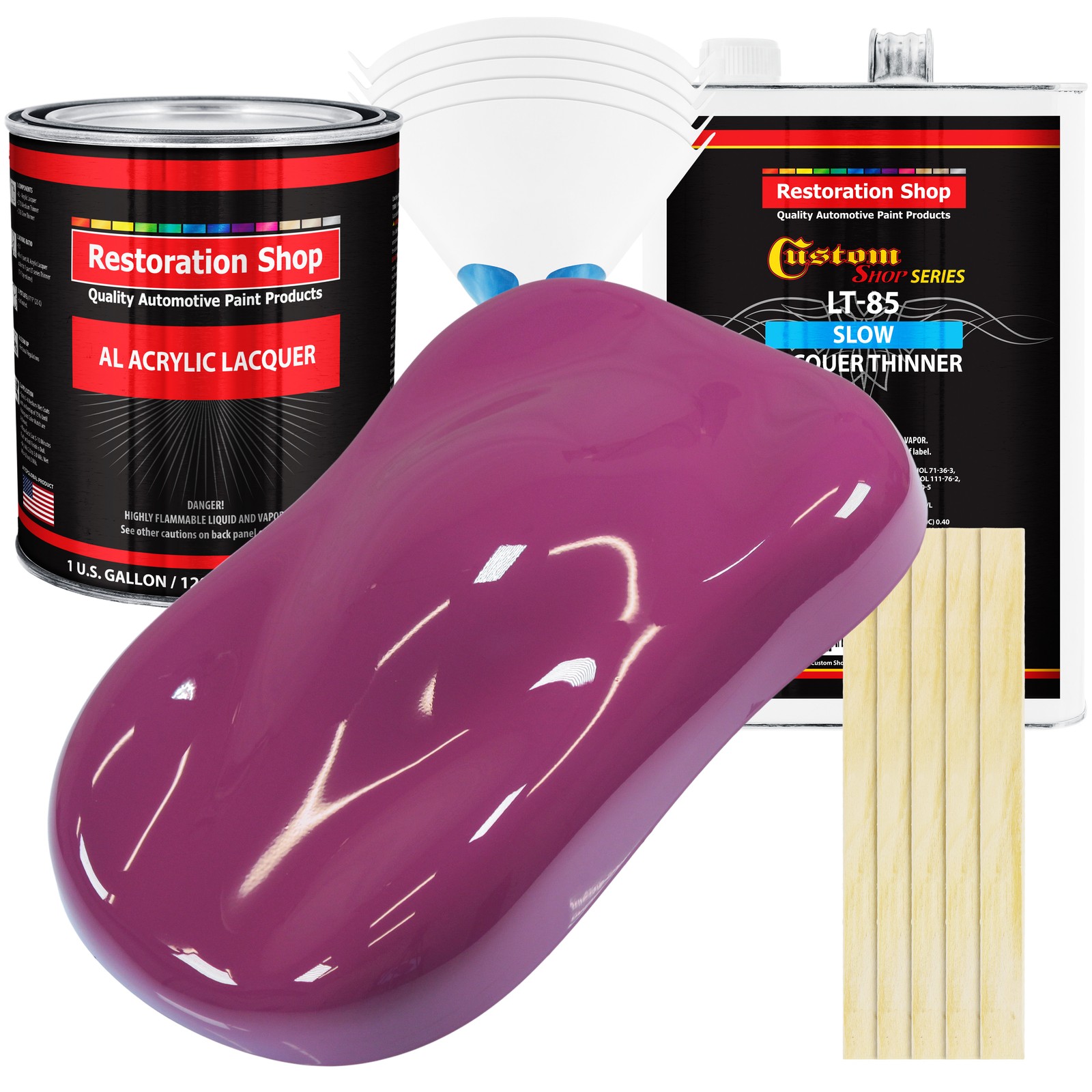 Magenta Acrylic Lacquer Gallon Auto Paint Kit with Slow Thinner  