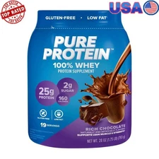 Rich Chocolate Whey Protein Powder 25g Protein Lean Muscle Support 1.75 lb New