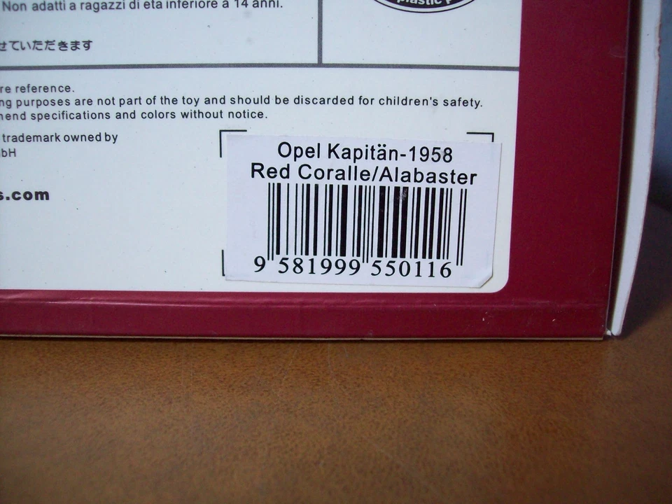 1/43 STARLINE 550116 OPEL KAPITAN 1958RED CORALLE/ALABASTER REG GG-JU 44 - Image 2 of 4