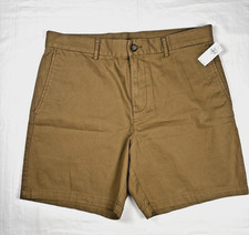 NEW Old Navy Brown Chino All Cotton 4-Pocket 7" Inseam Men's Shorts Sz 34 Slim