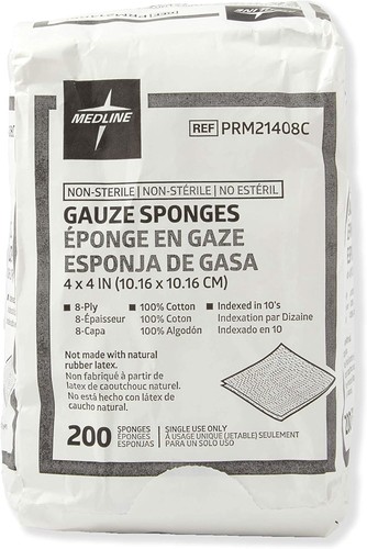 Esponjas de gasa tejidas no estériles de 8 capas de 4 pulgadas 200 - Imagen 2 de 3