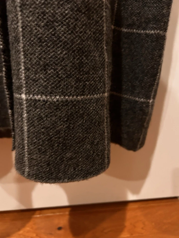 Anthropologie свитер пальто 3 кнопки серый клетку большой шерсти смесь низкая доставка! - Изображение 3 из 4