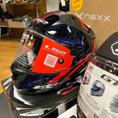 ls2 challenger gt helmet Ls2 Challenger GT Propeller Full Face Motorcycle Helmet, XXL, Black Blue  Red