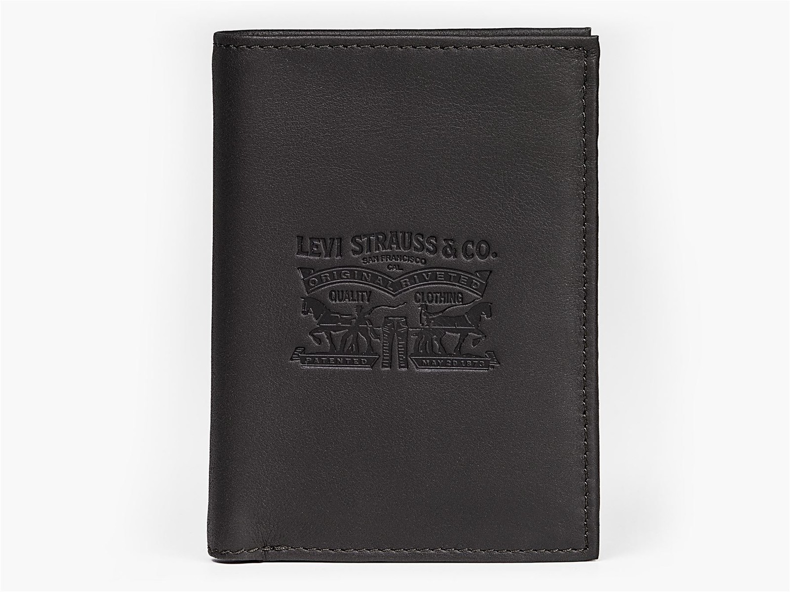Levis Wallet Leather Mens Full Grain Vintage Two Horse dark brown