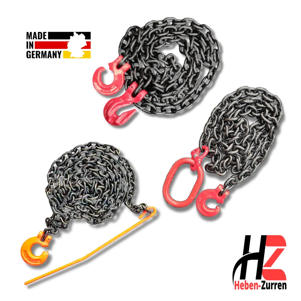 HZ HEBEN-ZURREN Forstkette 6mm GK8 EN 818-2 Rückekette Chokerkette 2200daN geprüft versch. Länge
