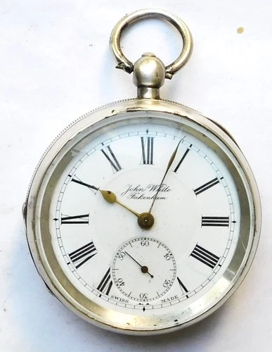 NO RESERVE HM 1911 CHUNKY Fakenham Gents Silver Pocket Watch Vintage Antique