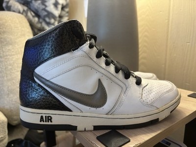 Womens Sz 8 Nike Air Prestige II High 334480 104 White Black 2008 DS Sneakers