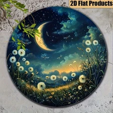 787inch Vintage Starry Metal Wall Art Moon Stars Dandelion