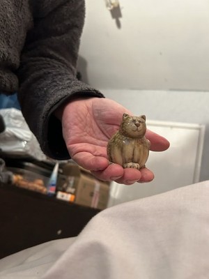 Keramik kleine Katze Figur 