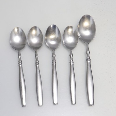 Reed & Barton PERTH Stainless Flatware 4 Teaspoons, 1 Soup Spoon Rebacraft Korea