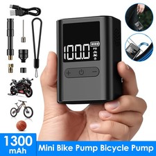 Ultra-Compact Air Pump Tire Inflator Tiny Electric Bike w/ Presta Schrader Valve