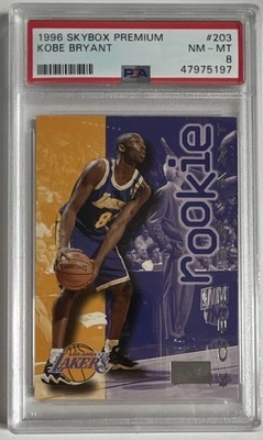 SkyBox 1996-97 Premium Kobe Bryant Rookie #203 Lakers PSA 8 Basketball Card