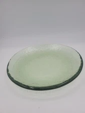 Fire and Light Recycled Art Glass Olive Green Salad Plate 8”