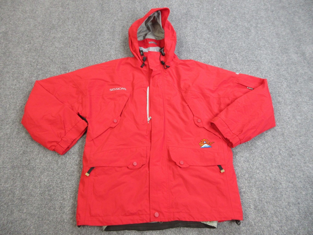 Sessions Summit Series Jacket Mens Small Red Gore-Tex Hooded Snow