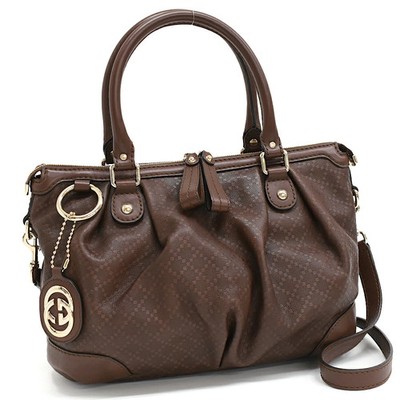 Gucci Sukey Handbag 2way Shoulder Bag 247902 Diamante Canvas Brown