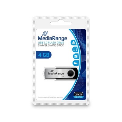 MediaRange MR907 4GB USB 2.0 Flexi MR907, 4GB, Type-A / Micro USB, 2.0, 13 ~E~