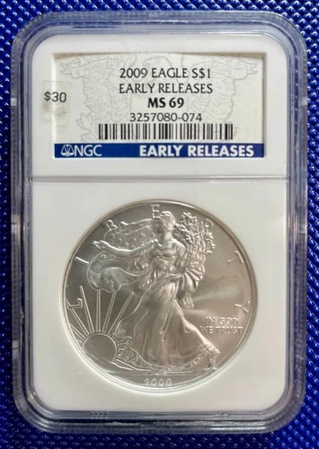 2009 ~ Silver Eagle S$1 ~ NGC MS69 ~ EARLY RELEASES ~ #3257080-074