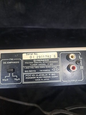 Pioneer F 90 Digital Synthesizer AM/FM Tuner | eBay