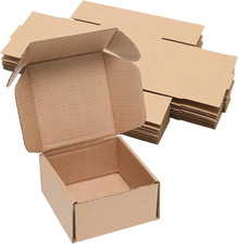10 Pack 4x4x2 Shipping Boxes, Small Brown Corrugated Mailers