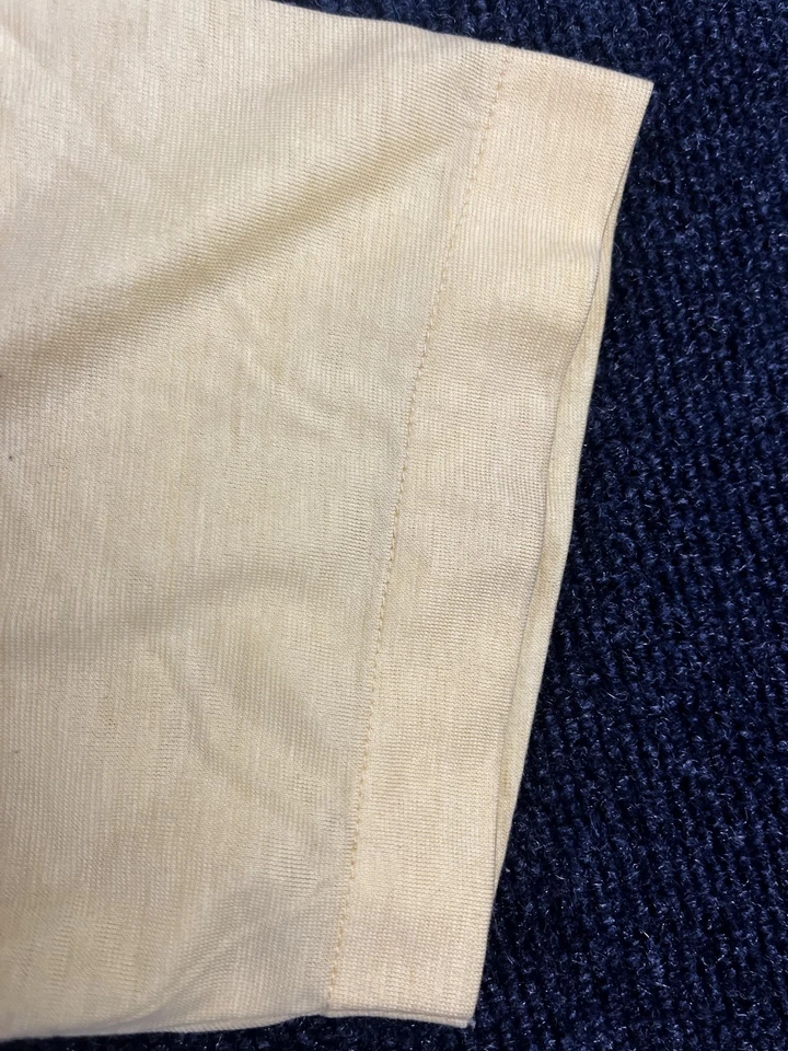 Vintage Puritan Polo Shirt Mens Medium Beige Pocket Button Placket Made USA - Image 3 of 4