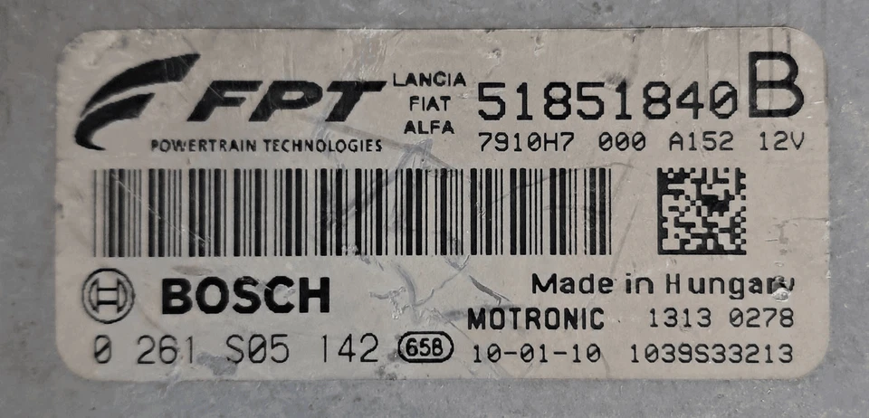 51851840 Centralina iniezione  ALFA ROMEO MiTo (QZ) 1.4 T (88Kw) GPL Ber - Immagine 2 di 4