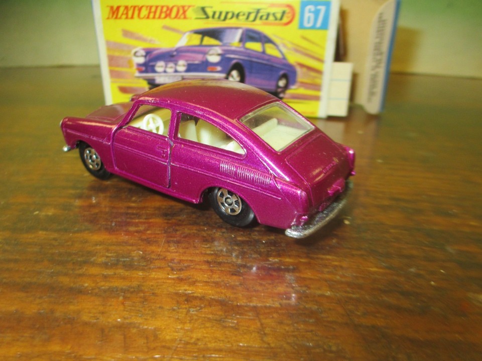 Matchbox Superfast #67a 1:61 VW 1600 TL Viola - Scatola Di Riproduzione Lesney - Foto 3