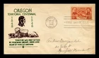 Dr Jim Stamps Oregon Territorial Centennial FDC Spartan Thermographed Cachet